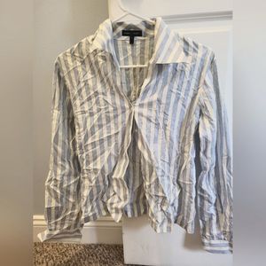 Blouse Talbots Women's M blue and white stripes